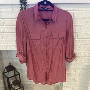 Express Burgundy Checkered Shirt